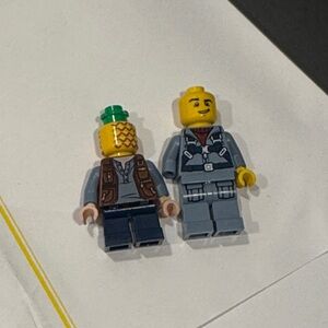 LEGO Minifigure Duo with Pineapple and Gray Suits